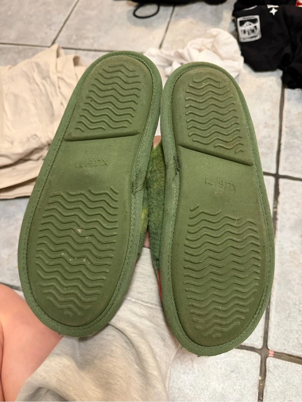 Target Green and Red Dinosaur Plush Slip-On Slippers for Kids